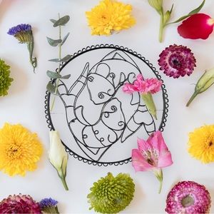 🎉HP🎉PBTeen Pisces Fish Zodiac Black Metal Wall Hanging Art